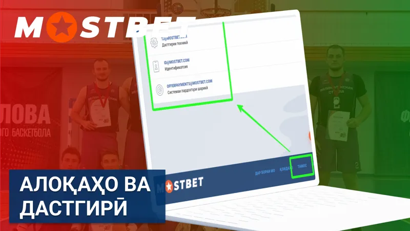 Алоқаҳо ва дастгирии Mostbet барои кӯмаки фаврӣ ба корбарон.