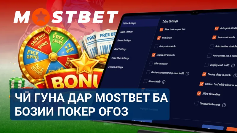 Оғози бозии покер дар MostBet тавассути сабти ном ва интихоби миз